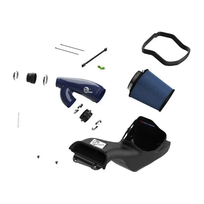 aFe - 2017-2025 Ford F-150 Track Series Blue Kevlar Carbon Fiber C/A Intake System w/Black Pro 5R Filter NP Motorsports