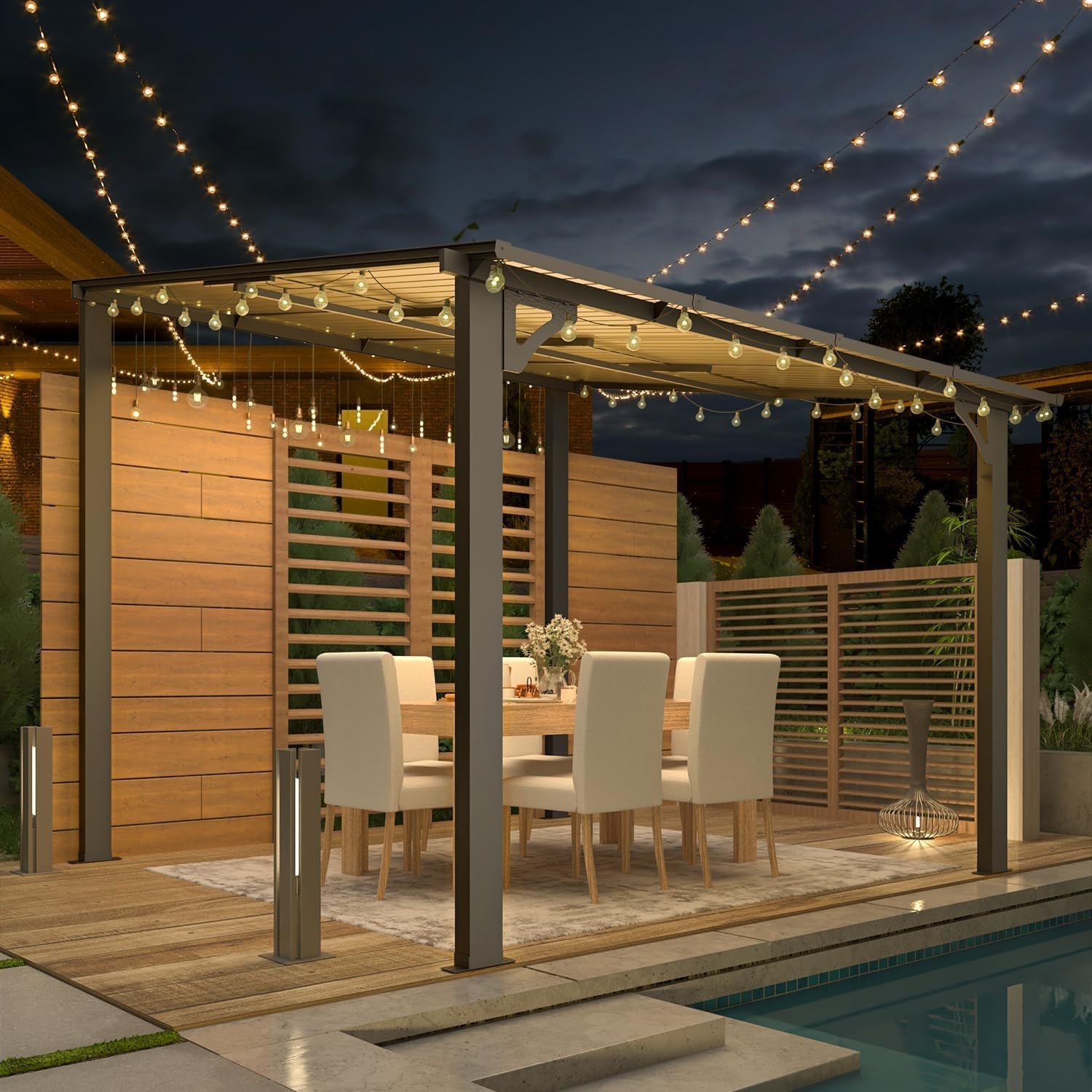 8x8 Wall-Mounted Gazebo Lean To Patio Clearance ShipItFurniture