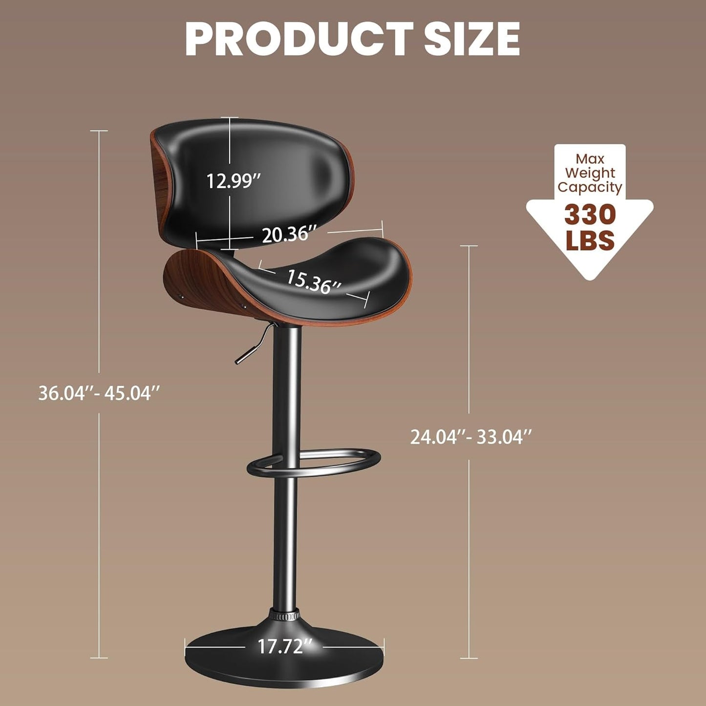 Mid Century Modern Bar Stools Set of Three ShipItFurniture