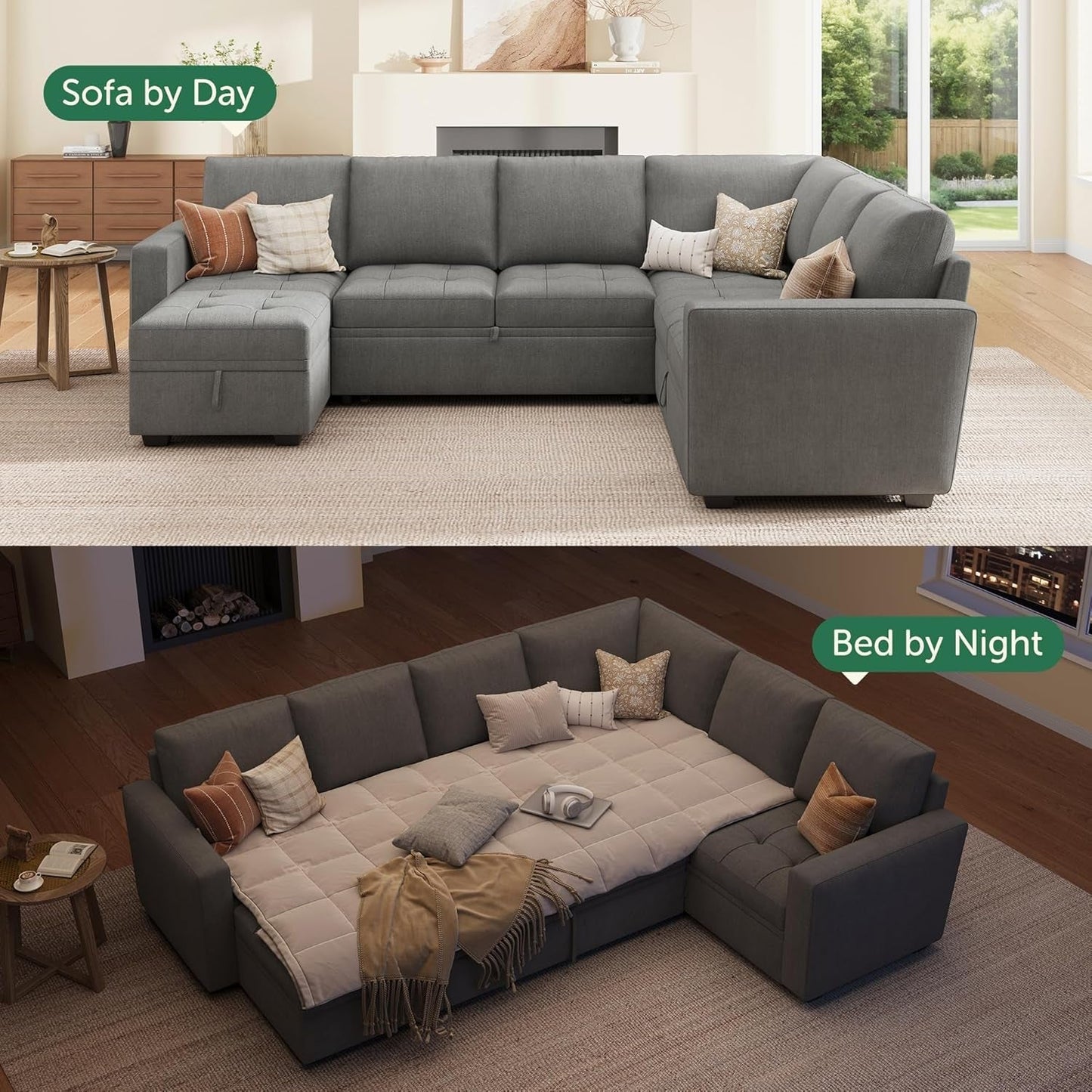 Modular Sectional Sofa Bed With Generous Understorage ShipItFurniture