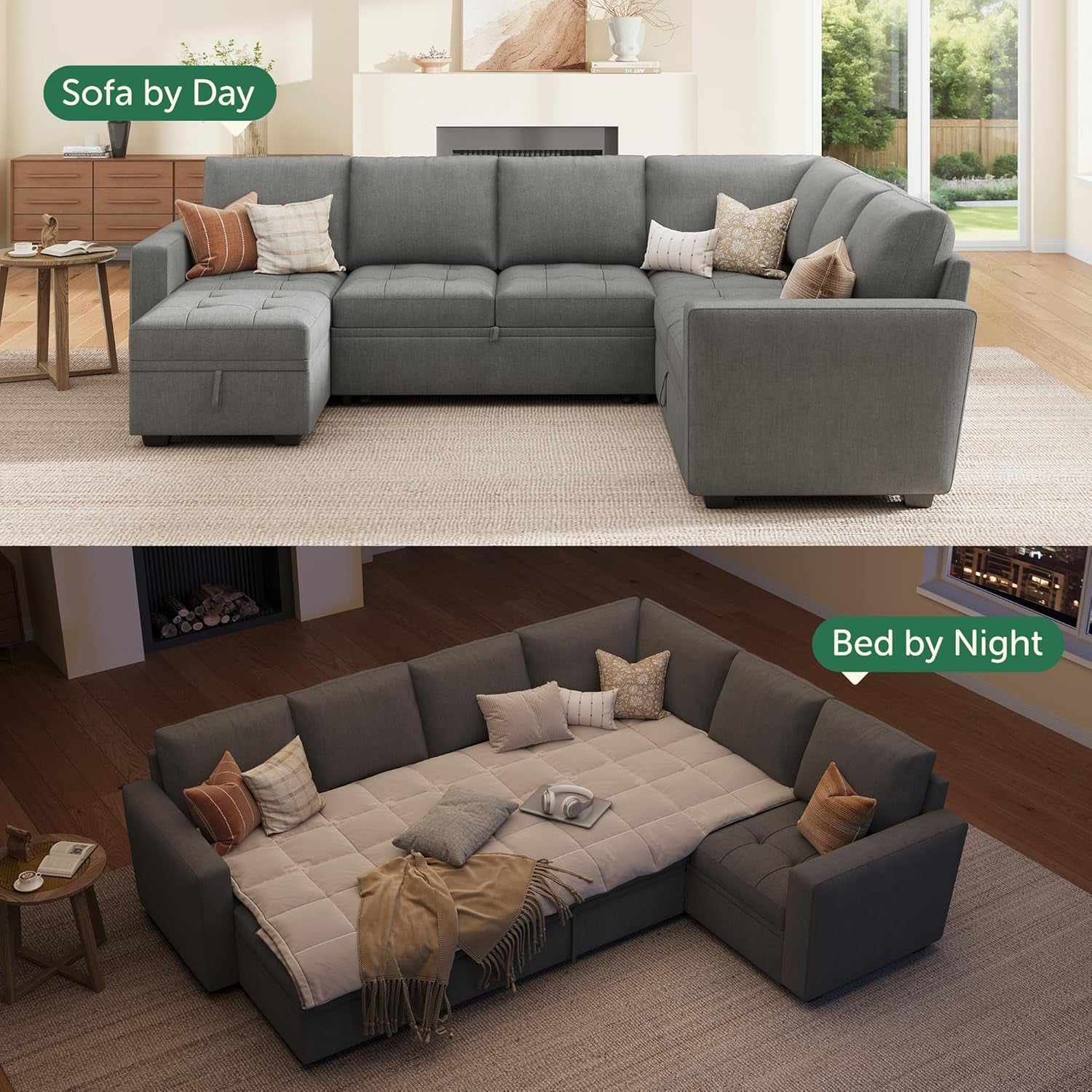 Modular Sectional Sofa Bed With Generous Understorage ShipItFurniture