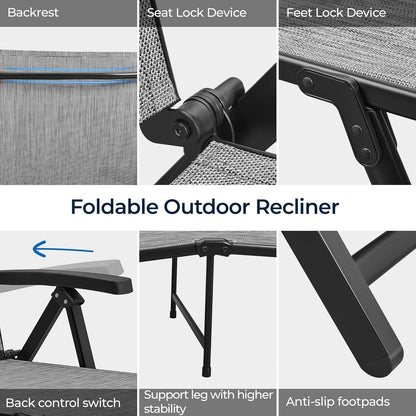 Outdoor Folding Chaise Lounge Chairs Set for Relaxation ShipItFurniture