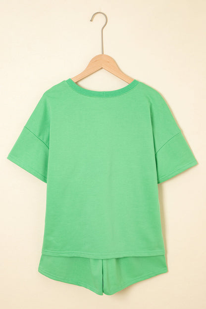 Avery Top and Patchwork Drawstring Shorts Set