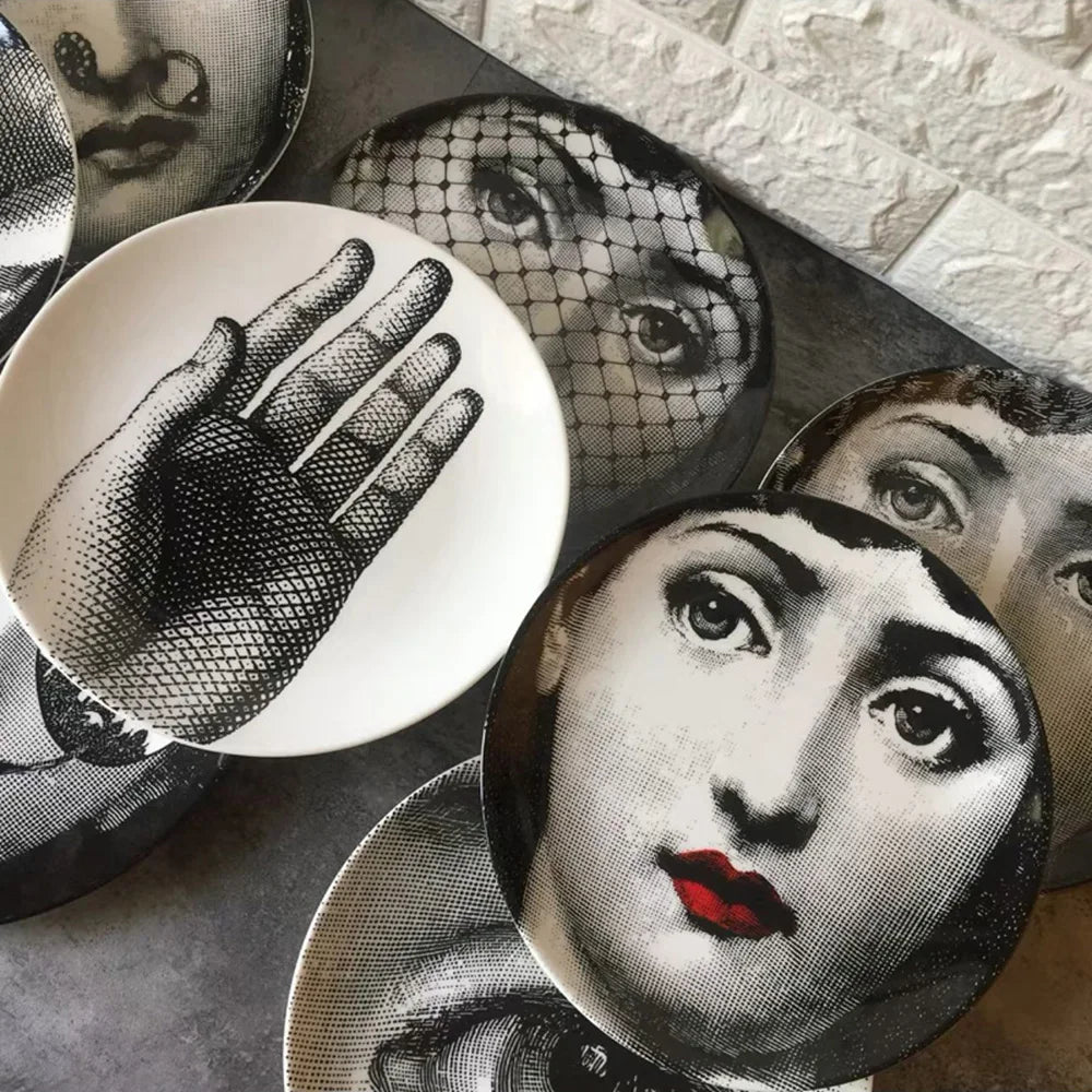 Ceramic Italian Face Hanging Plate Wall Decoration European Get it from Bo