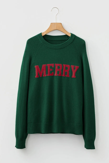 Merry Christmas Raglan Sleeve Sweater