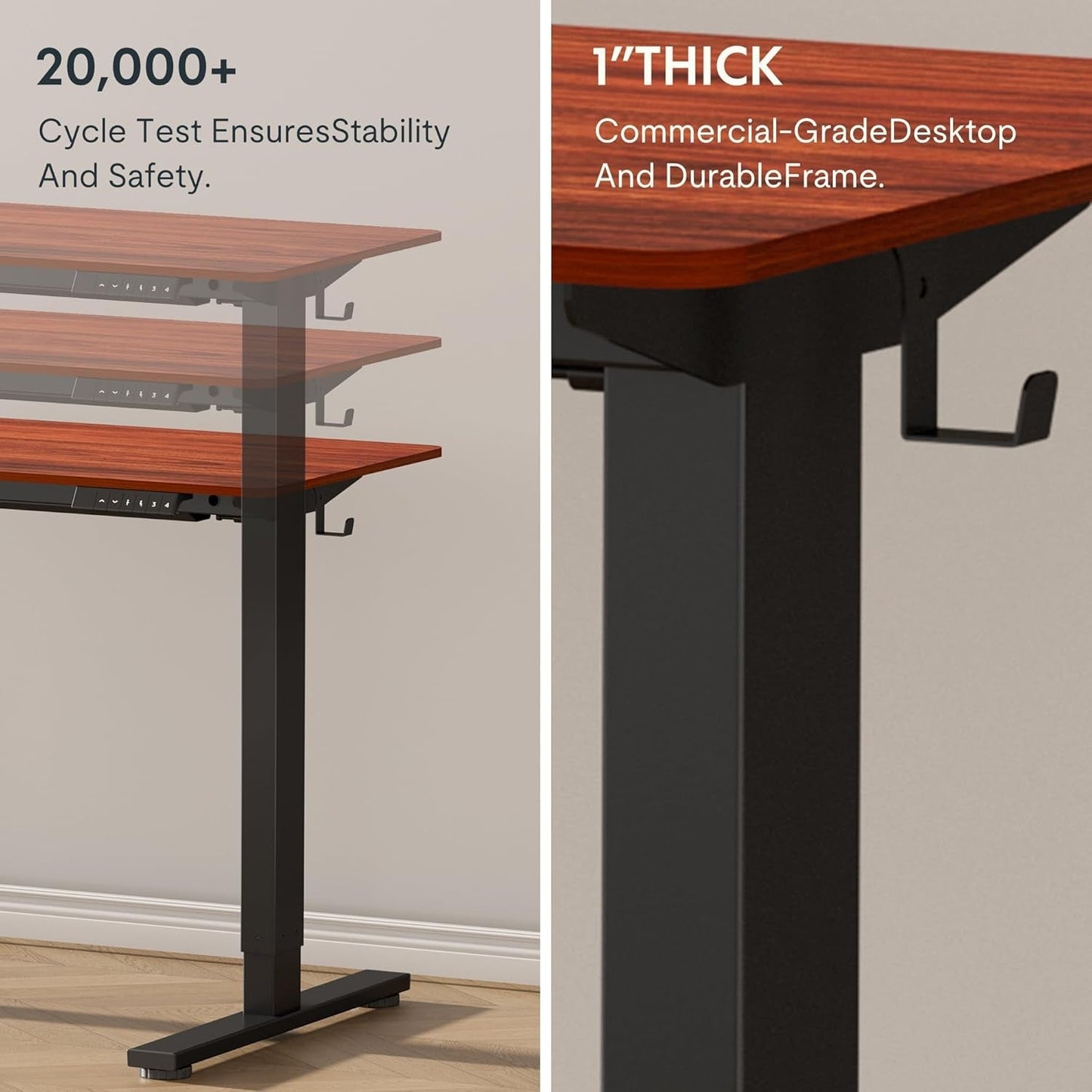 Electric Height Adjustable Standing Desk 48x24 Home Office ShipItFurniture