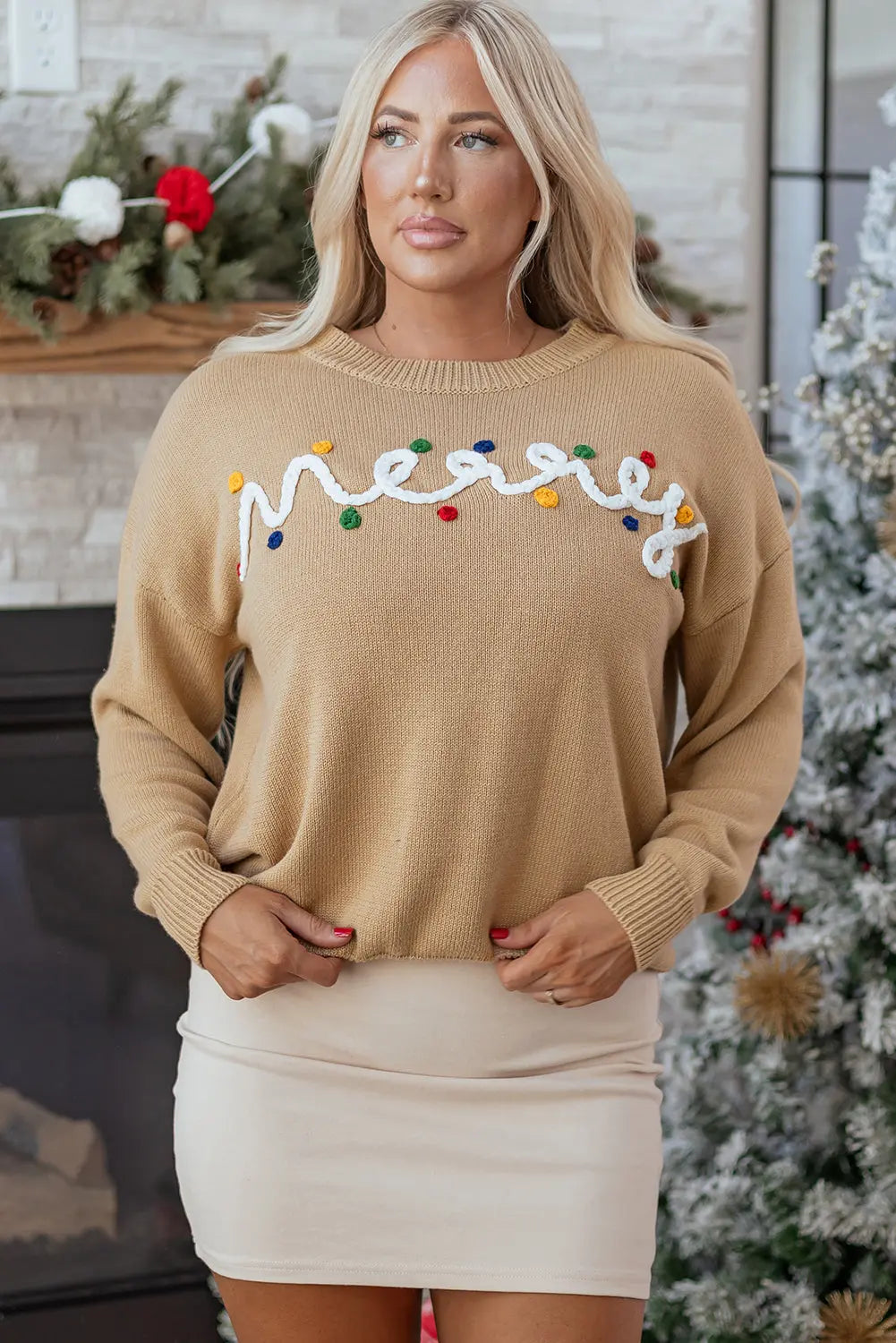 Theresa Detail Christmas Dolman Sweater