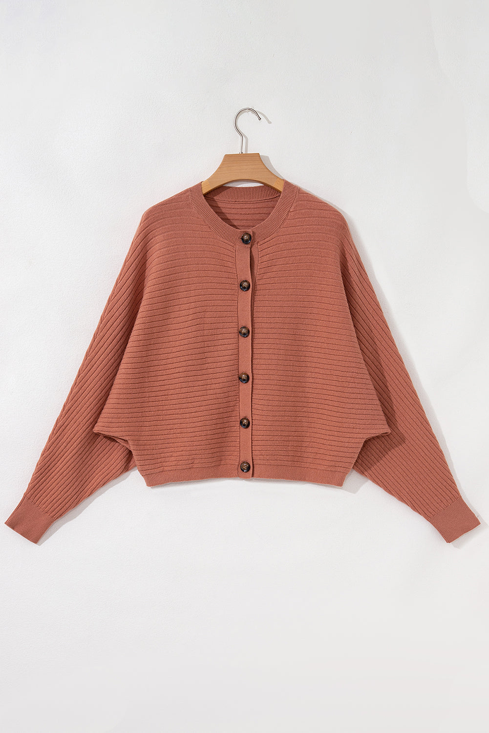 Parker Button Front Dolman Sleeve Sweater Cardigan Threaded Pear