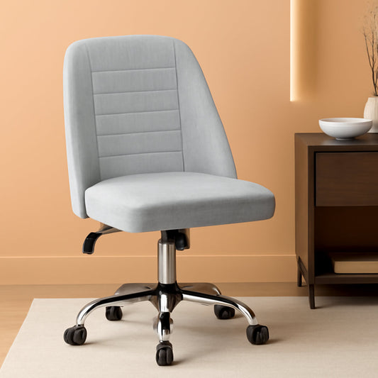 Linen Office Desk Chair With Rolling Wheels For Home Office