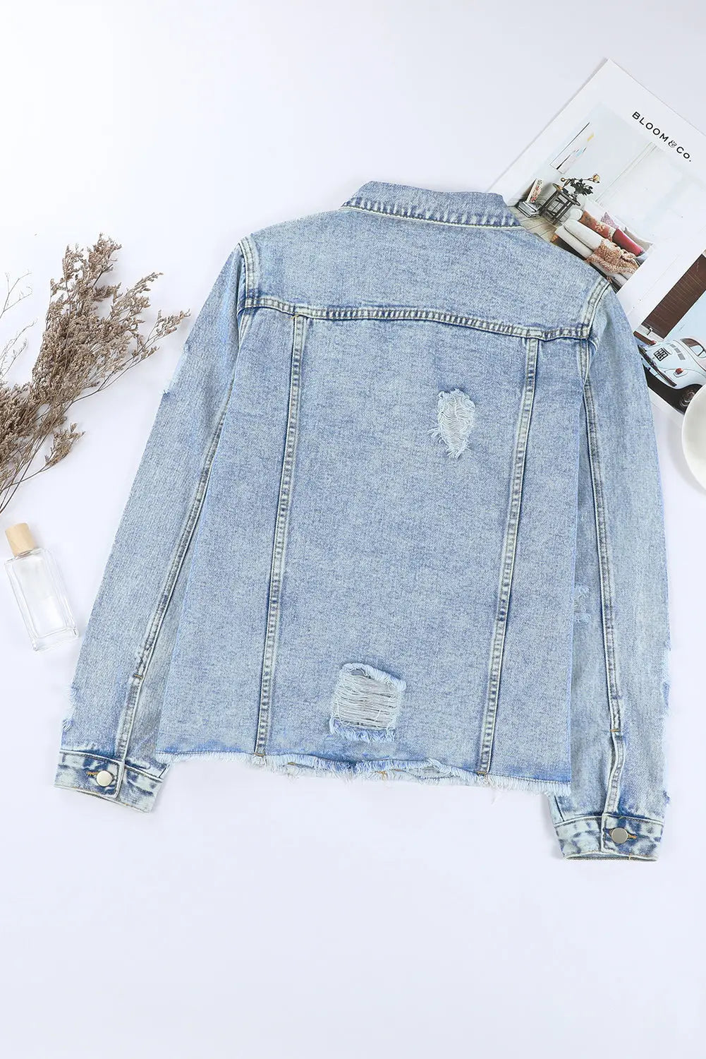 Sofibelle Distressed Raw Hem Jacket
