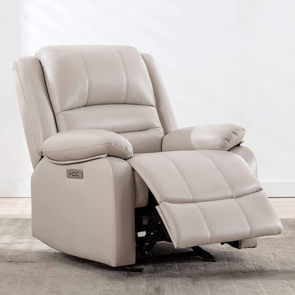 Electric Glider Recliner Chair With Power Recline Cream ShipItFurniture