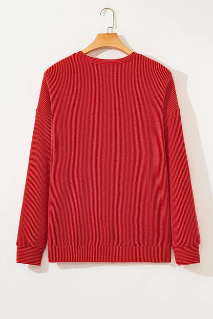 Aliella Letter Graphic Loose Long Sleeve Top