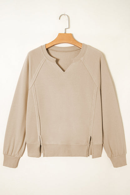 Ashley Sleeve Side Slit Sweatshirt