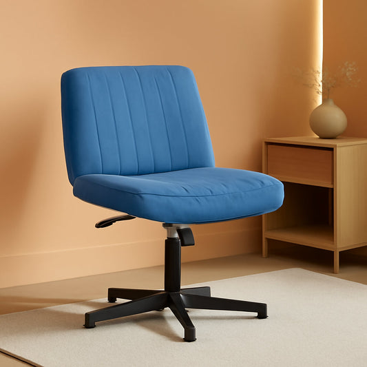 Blue Armless Swivel Height Adjustable Office Chair