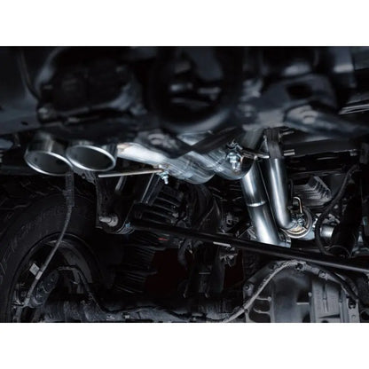 AWE Tuning 22-24 Ford Bronco Raptor 4WD Dual BashGuards Cat-Back SwitchPath Exhaust (No Tips) NP Motorsports