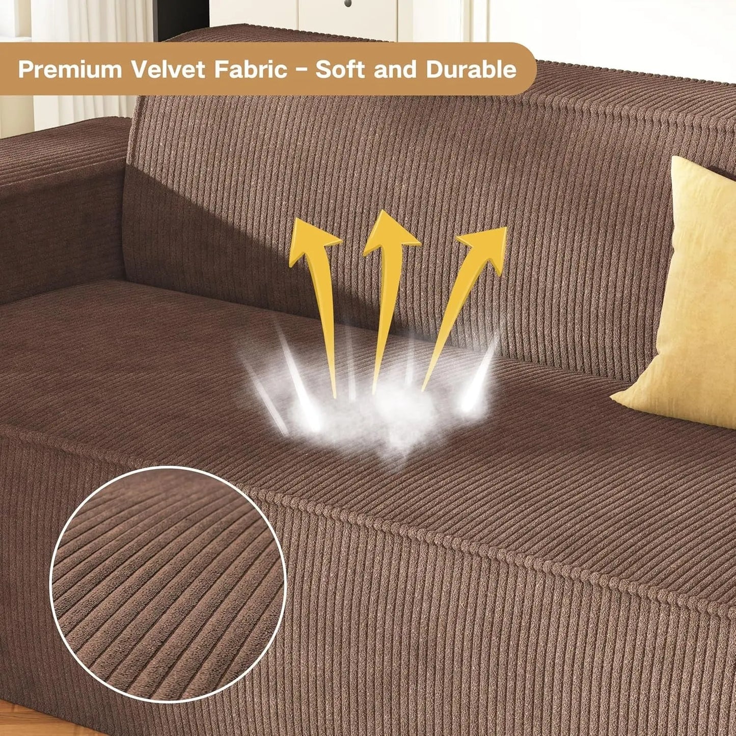 Sofa In A Box Memory Foam Brown Couch For Living Room ShipItFurniture