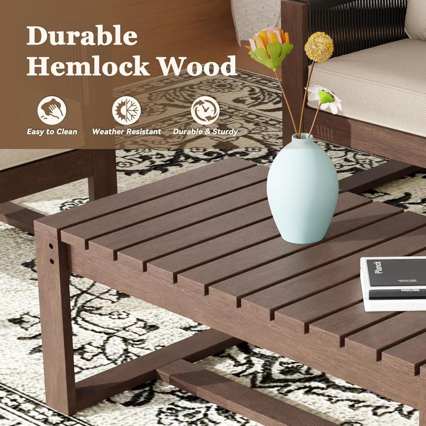 Wooden Outdoor Furniture Set with Comfortable Wicker Chairs ShipItFurniture