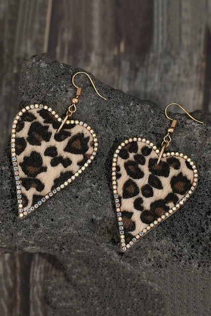 Natalie Print Heart Shape Earrings