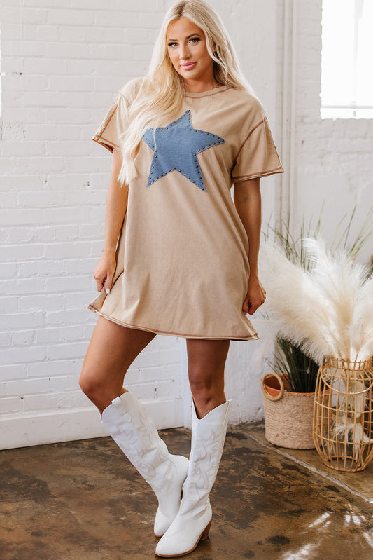 Luz Mineral Wash Star T-Shirt Dress
