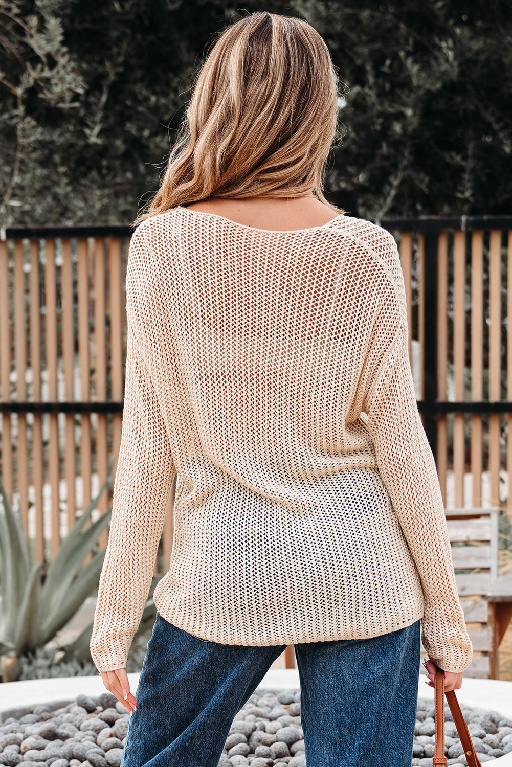 Hadley Crochet Hollow-out Sweater Threaded Pear