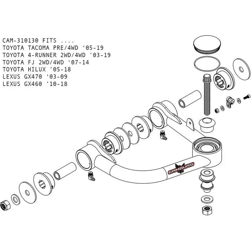 Camburg Toyota Tacoma Pre/4WD 05-23 / 4-Runner 03-23 / FJ 07-14 1.25in Uniball Upper Arms w/ covers - Get it from Bo