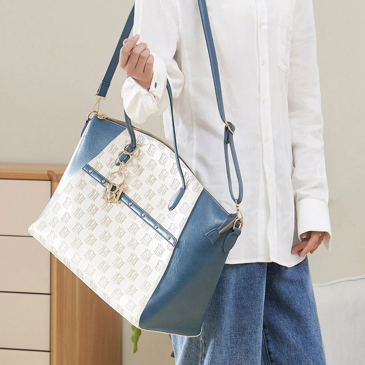 Caroline Vegan Leather Monogram Weekender Duffel Bag - Get it from Bo