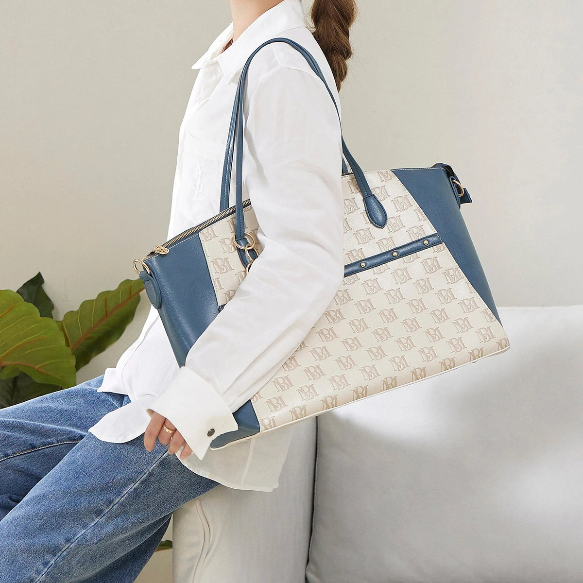 Caroline Vegan Leather Monogram Weekender Duffel Bag - Get it from Bo