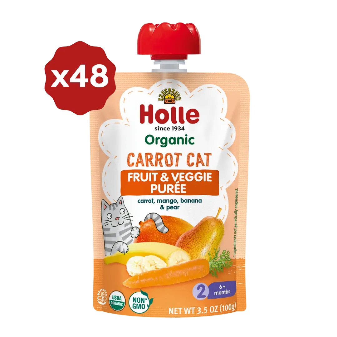 Holle Baby Food Pouches - Organic Fruit & Veggie Puree - Carrot Cat Holle USA