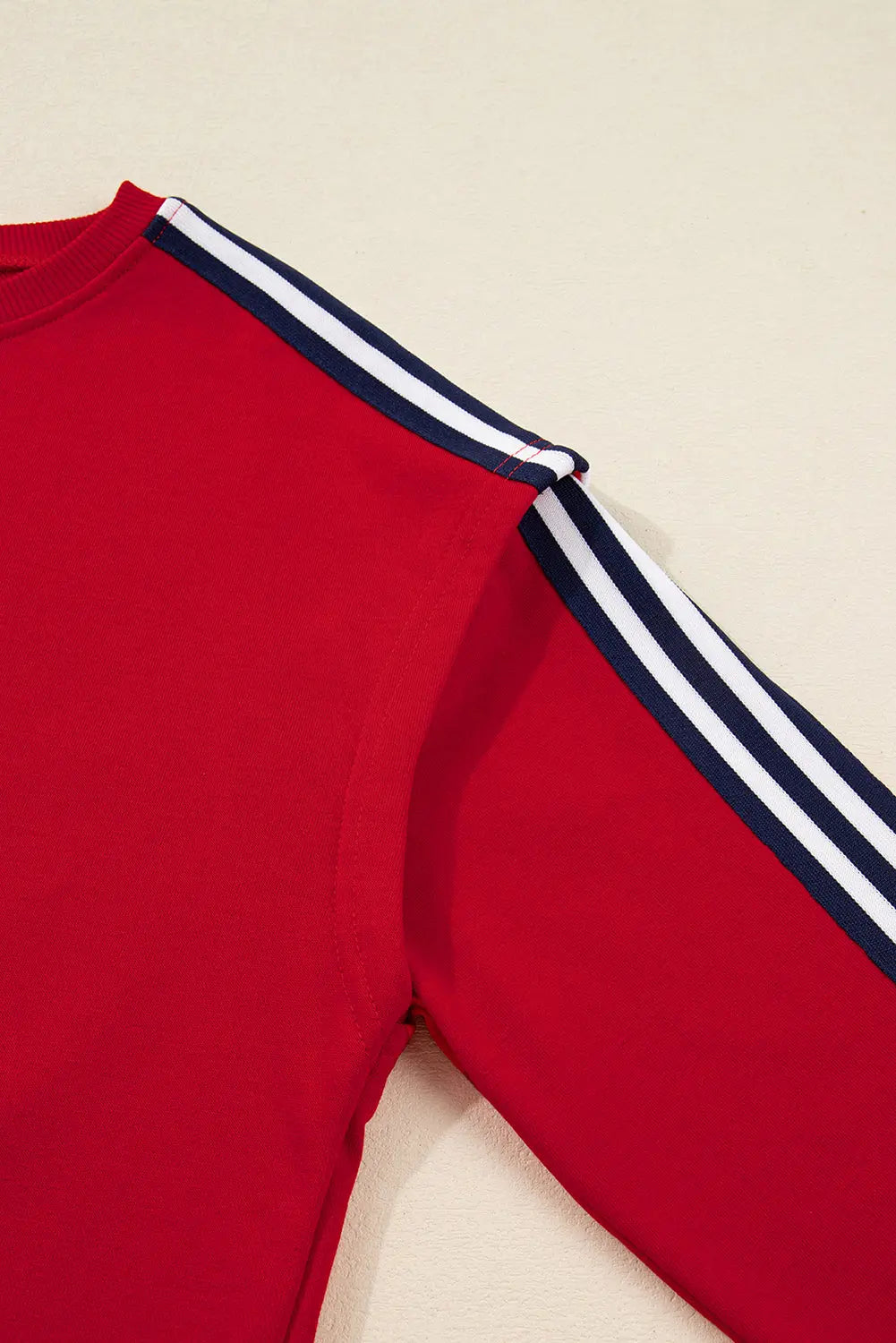 Seramya Striped Detail Varsity Sweatshirt