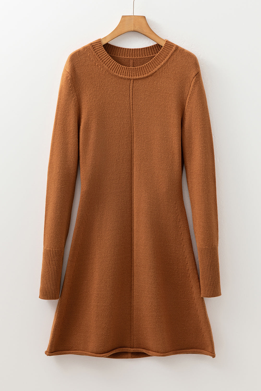 Madeline Ribbed Mini Sweater Dress Threaded Pear