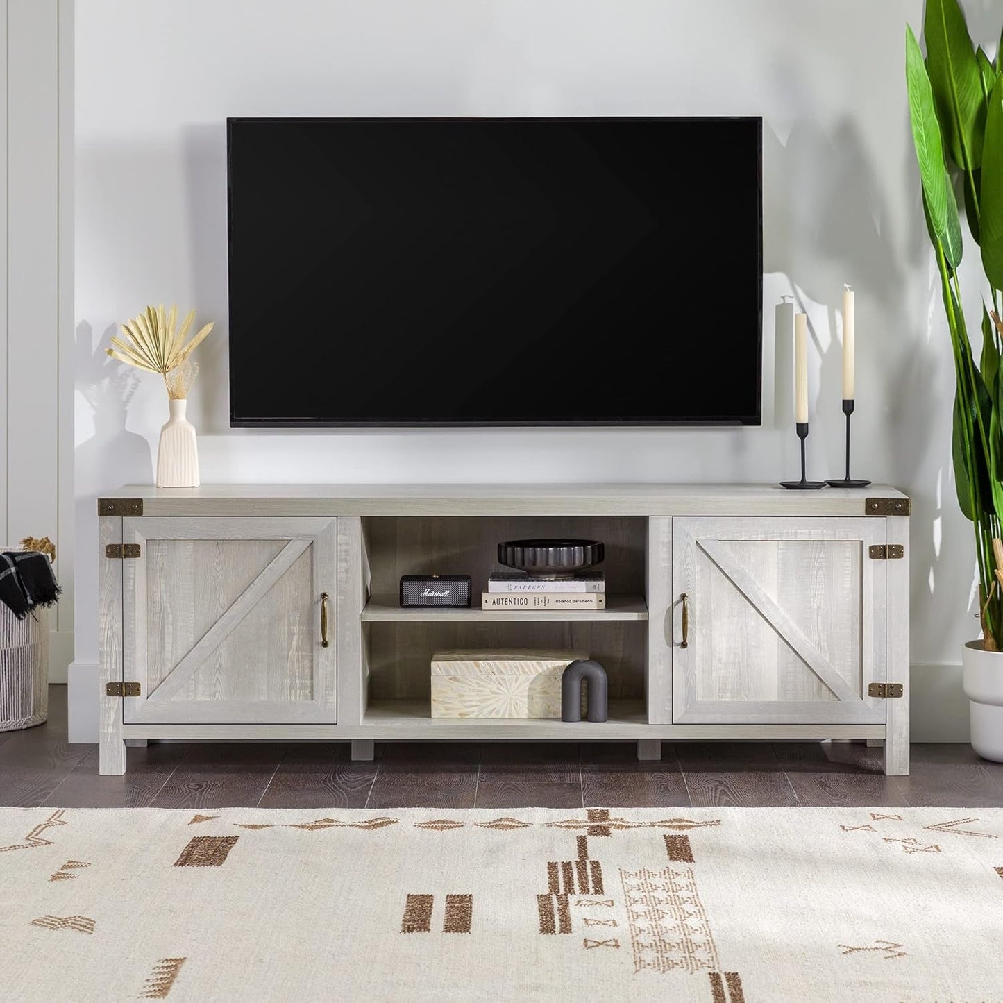 Georgetown Modern Farmhouse 70 Inch TV Stand Stone Grey
