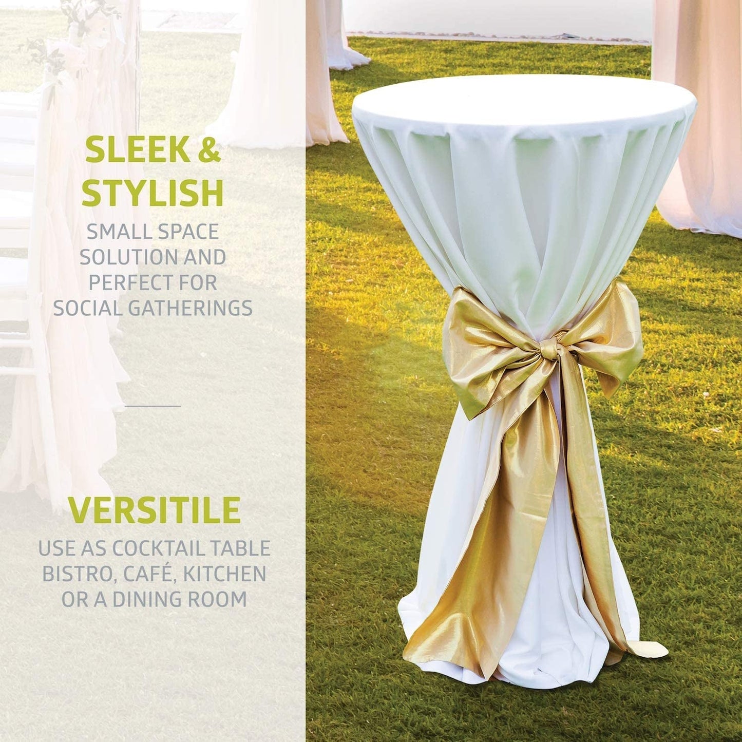 Round Bar Table With Faux Marble Top And Metal Base ShipItFurniture