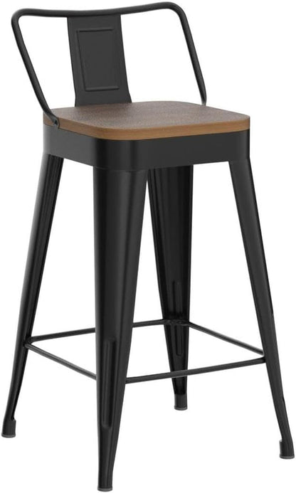 Modern Stackable Metal Bar Stools Set of Four ShipItFurniture