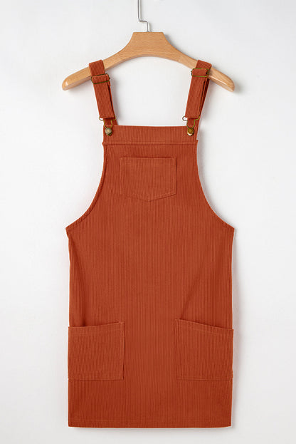 Alexis Front Pockets Corduroy Overall Dress.