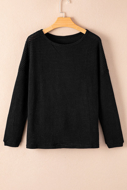 Avery Knit Drop Shoulder Long Sleeve Top
