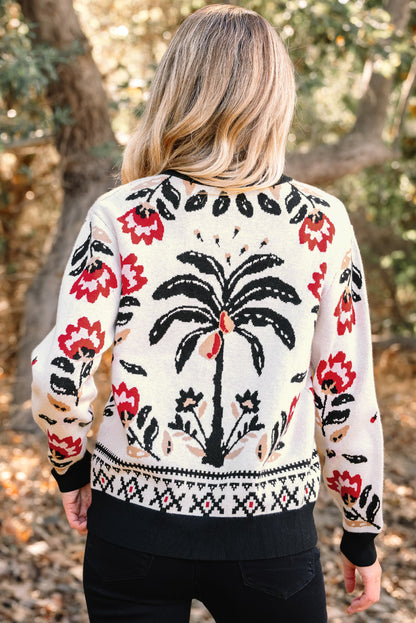Selene Print Front Knit Cardigan