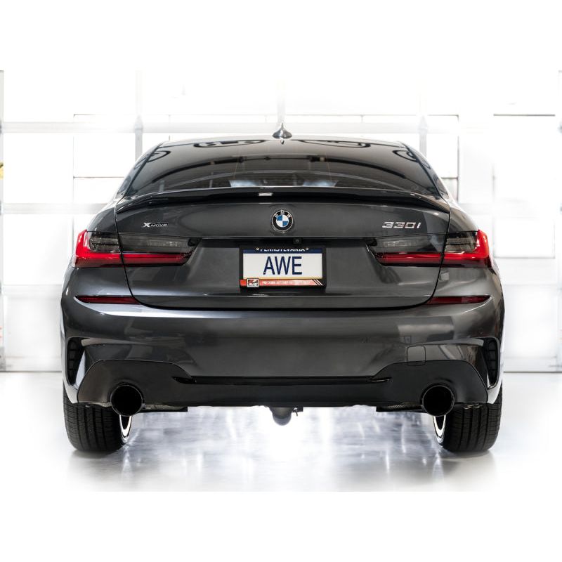 AWE 19-23 BMW 330i / 21-23 BMW 430i Base G2X Touring (Excl.Conv) Axle Back Exhaust - Diamond Black NP Motorsports