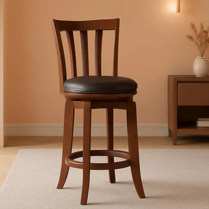 Savana Swivel Counter Stool Cherry Finish Counter Height ShipItFurniture