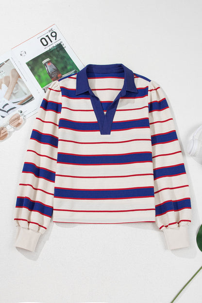 Genesis Stripe Polo Pullover Sweatshirt
