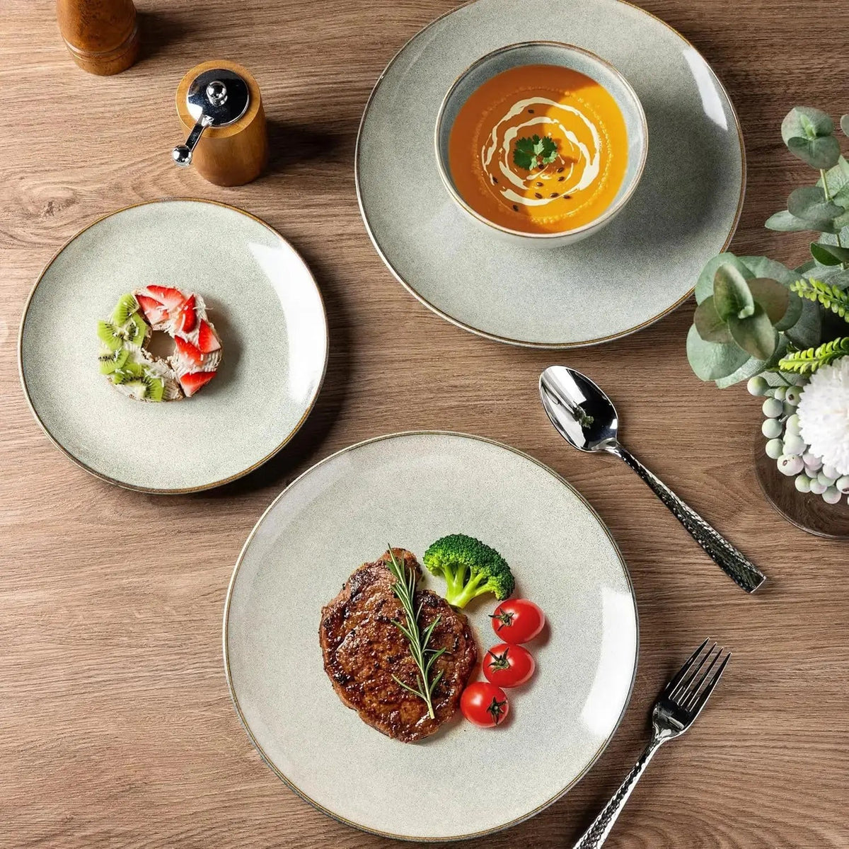 Ceramic Dinnerware Sets for 6, 18 Pieces Hand Painted - Get it from Bo