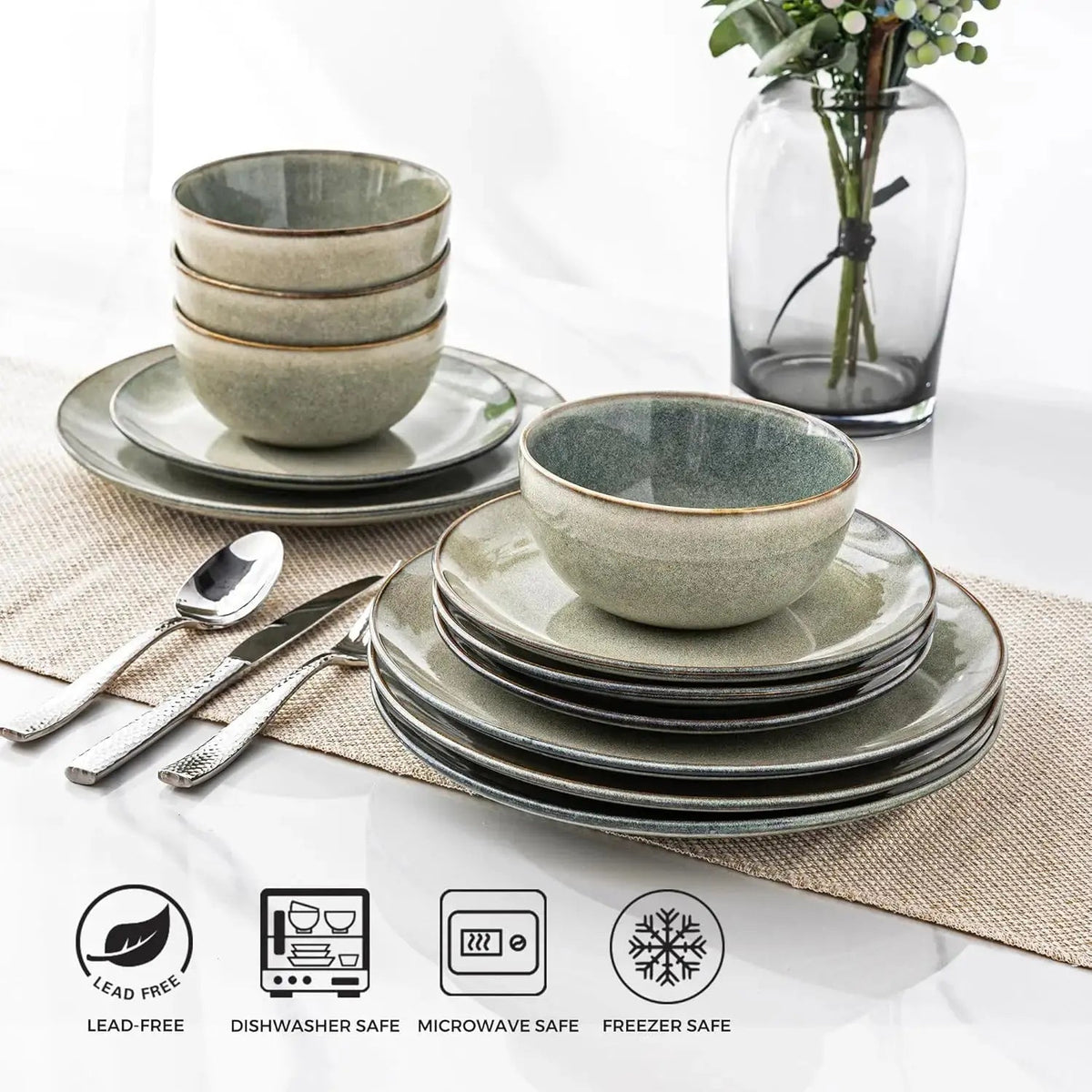 Ceramic Dinnerware Sets for 6, 18 Pieces Hand Painted - Get it from Bo