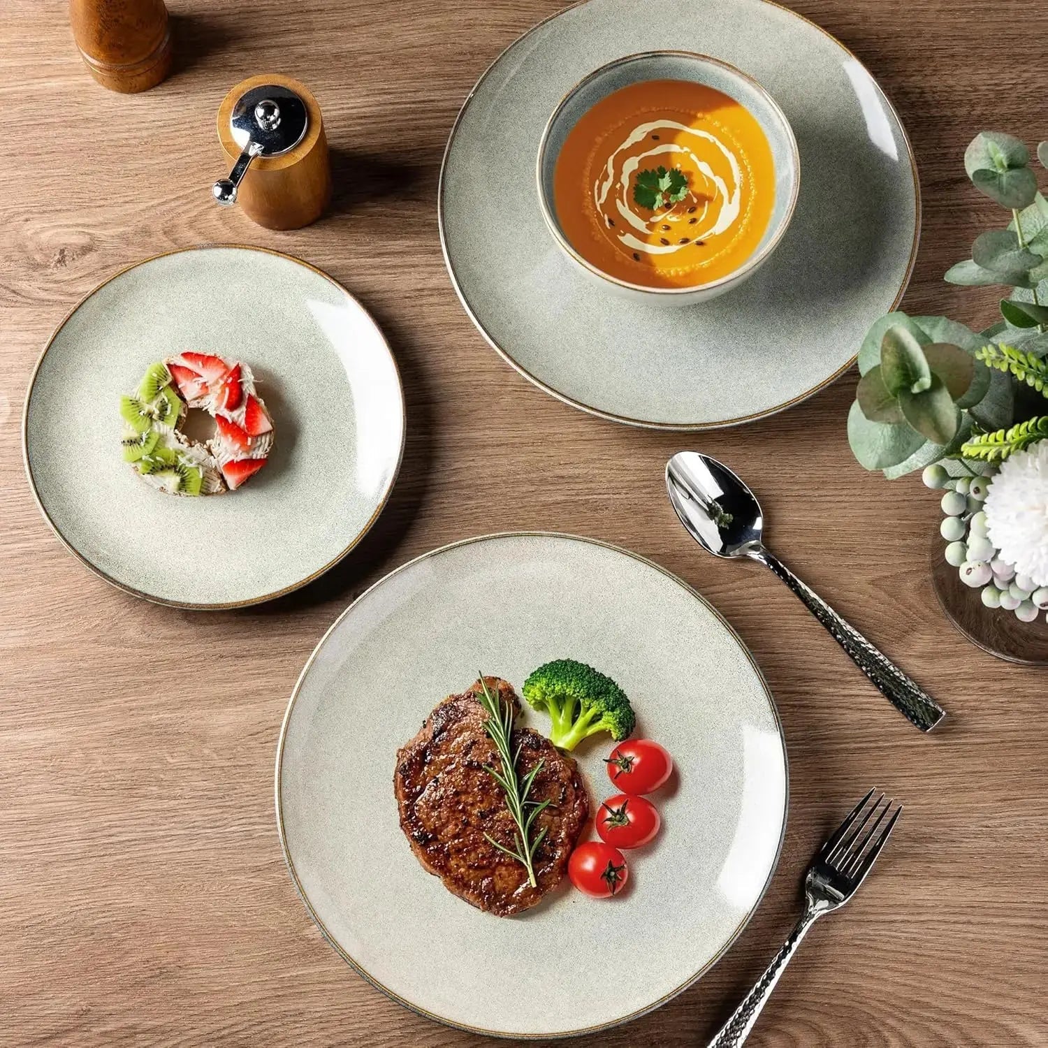 Ceramic Dinnerware Sets for 6, 18 Pieces Hand Painted - Get it from Bo