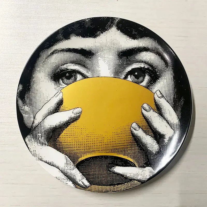 Ceramic Italian Face Hanging Plate Wall Decoration European - Get it from Bo
