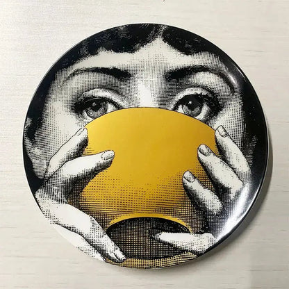 Ceramic Italian Face Hanging Plate Wall Decoration European - Get it from Bo