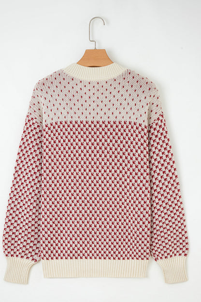 Kinley Pattern Lantern Sleeve Sweater
