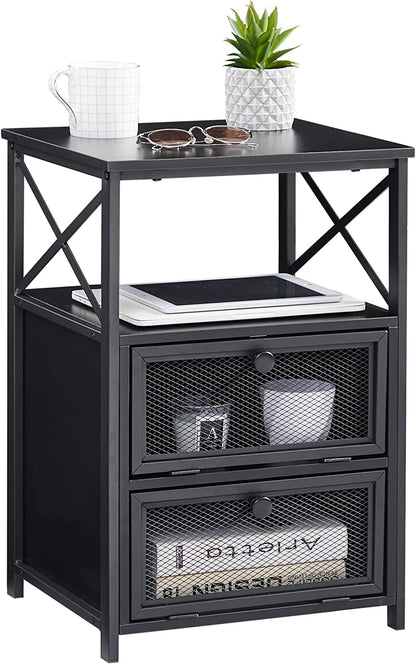 X-Design Retro Black Nightstand ShipItFurniture