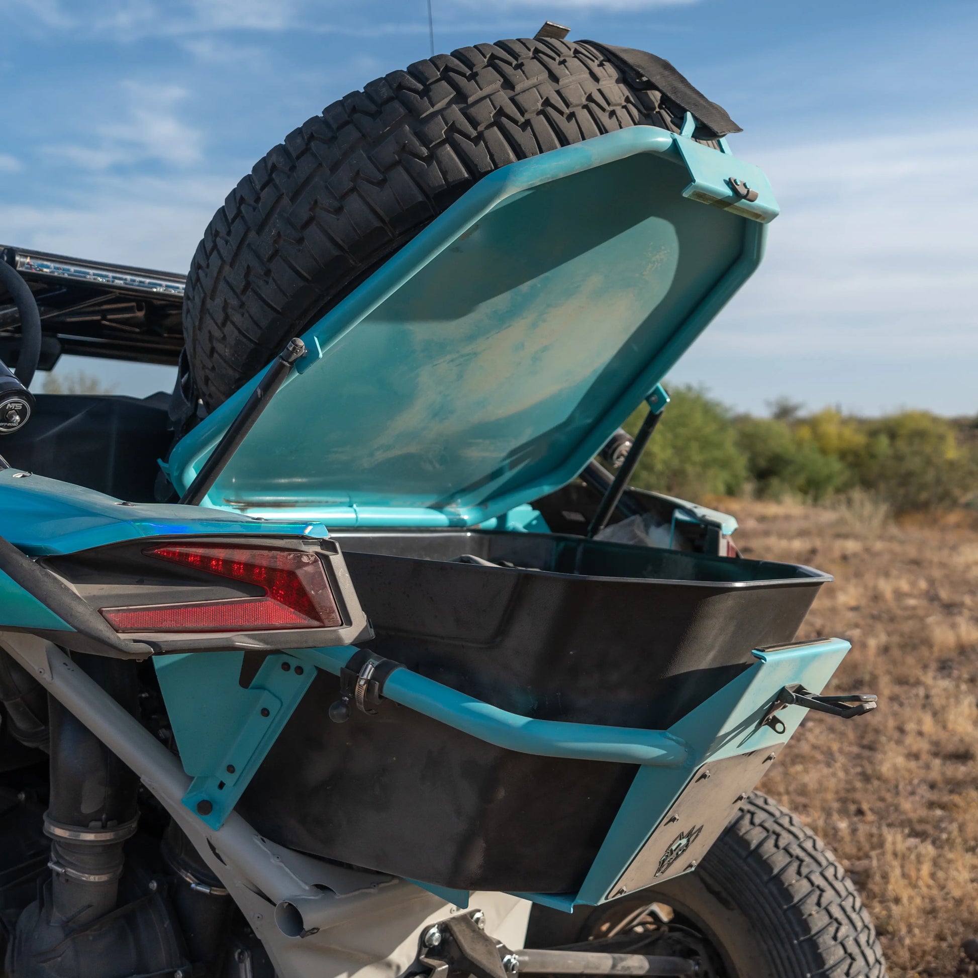 B2G Can Am X3 Rear Storage and Tire Rack - Get it from Bo