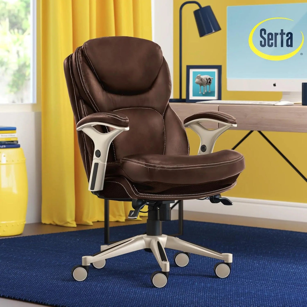 Claremont Ergonomic Office Chair Lumbar Support Chestnut - Get it from Bo