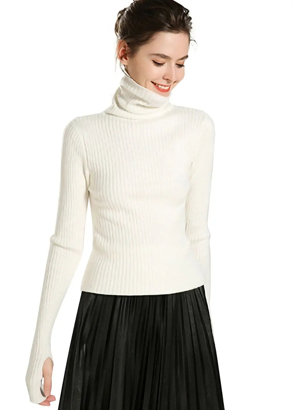 Classic Stretchable Lightweight Long Sleeve Slim Turtleneck Sweater - Get it from Bo