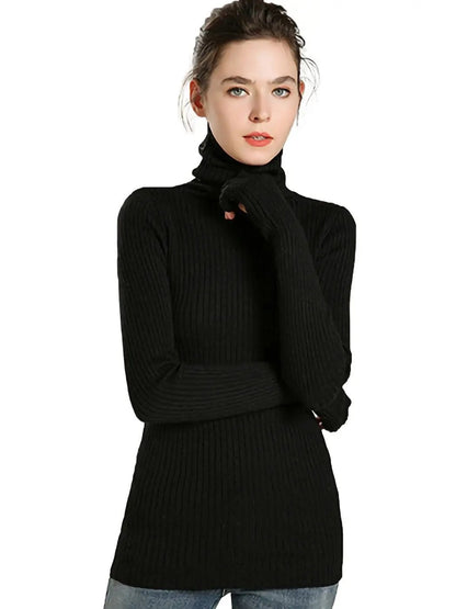 Classic Stretchable Lightweight Long Sleeve Slim Turtleneck Sweater - Get it from Bo